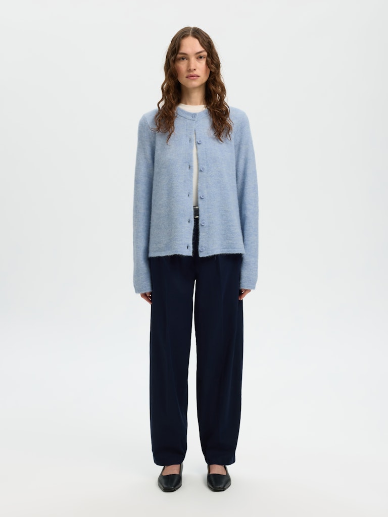 Selected Femme naisten neuletakki SLFLULU NEW LS KNIT CARDIGAN, Cashmere Blue Melange