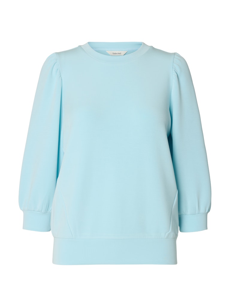 Selected Femme Naisten Pusero SLFTENNY 3/4 SWEAT TOP NOOS, Blue Glow