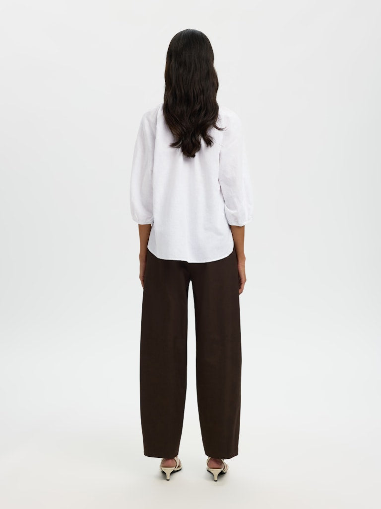 Selected Femme naisten pusero SLFCleo-Alberta Linen Blend Shirt, valkoinen