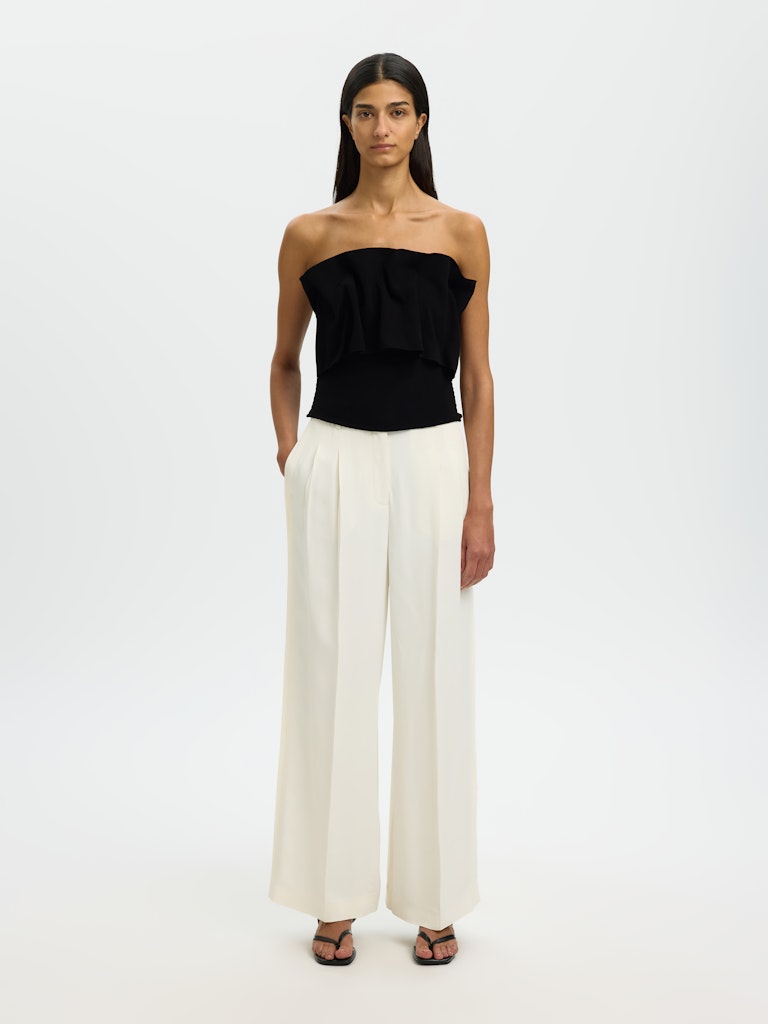 Selected Femme naisten toppi Slfneville Pleated Bandeau Top B, Black