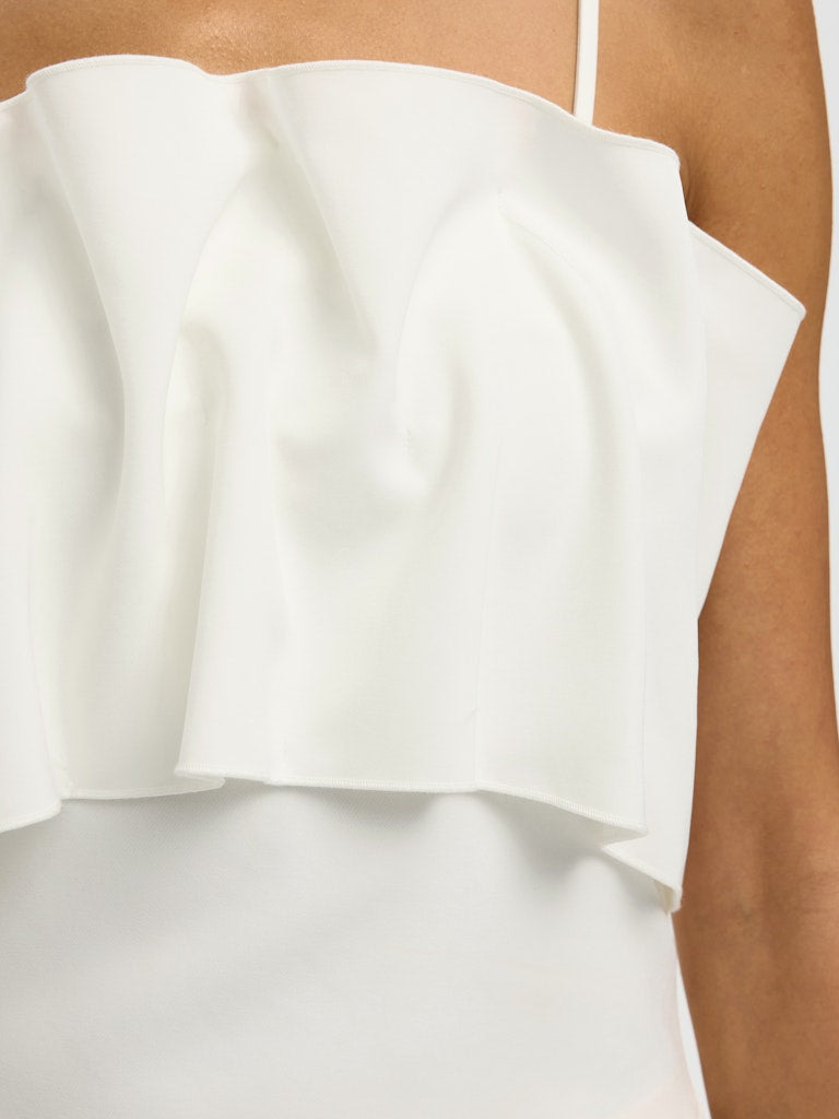 Selected Femme naisten toppi Slfneville Pleated Bandeau Top B, Snow White