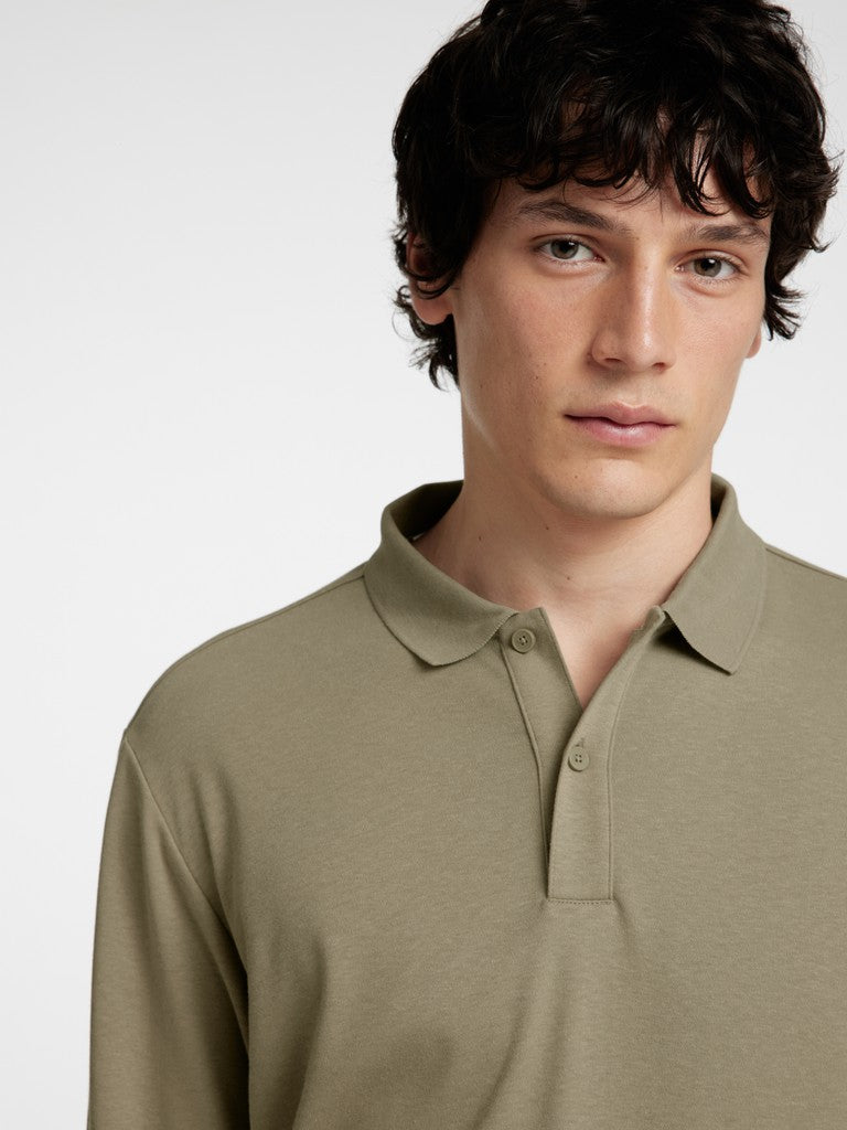 Selected Men miesten pikeepaita Taj Mid Weight LS Polo, Vetiver