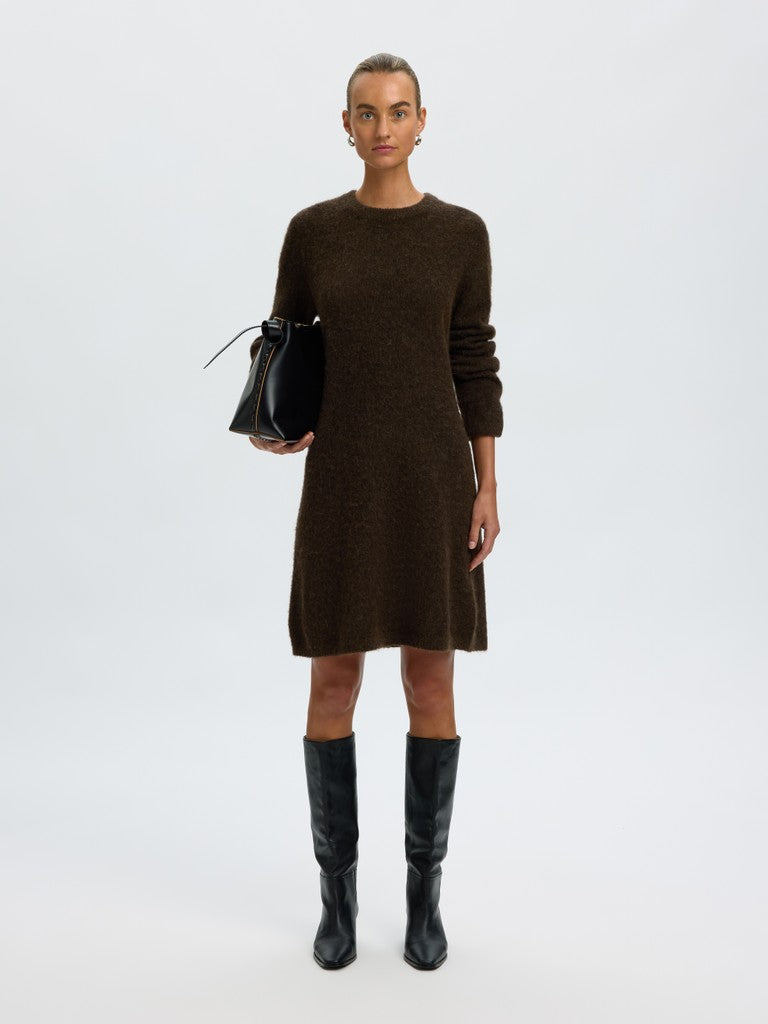 Selected Women naisten neulemekko Lulu Brushed LS Knit O-Neck, Delicioso Melange