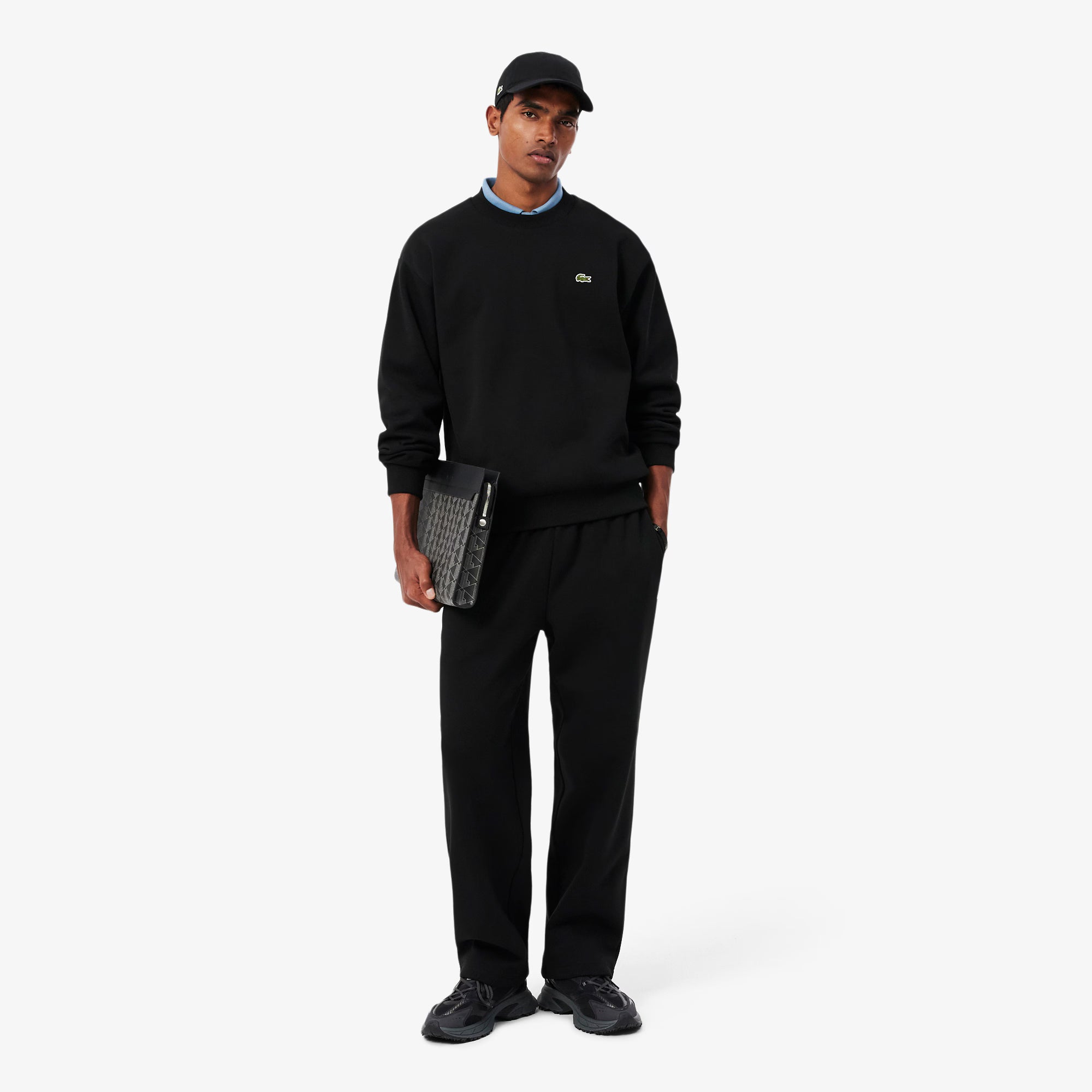 Lacoste miesten collegepaita Cotton Fleece Sweatshirt, musta