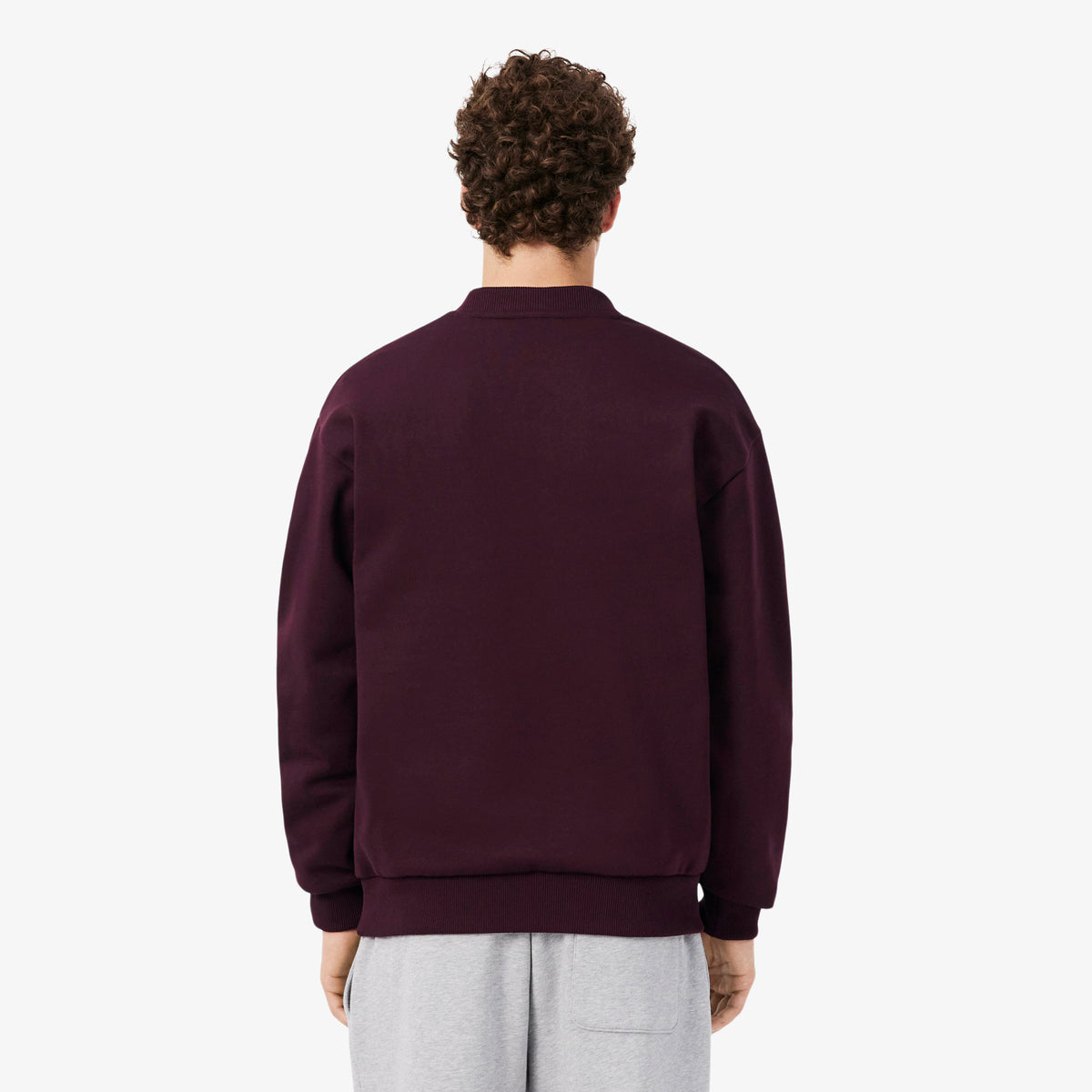 Lacoste miesten collegepaita Cotton Fleece Sweatshirt, viininpunainen