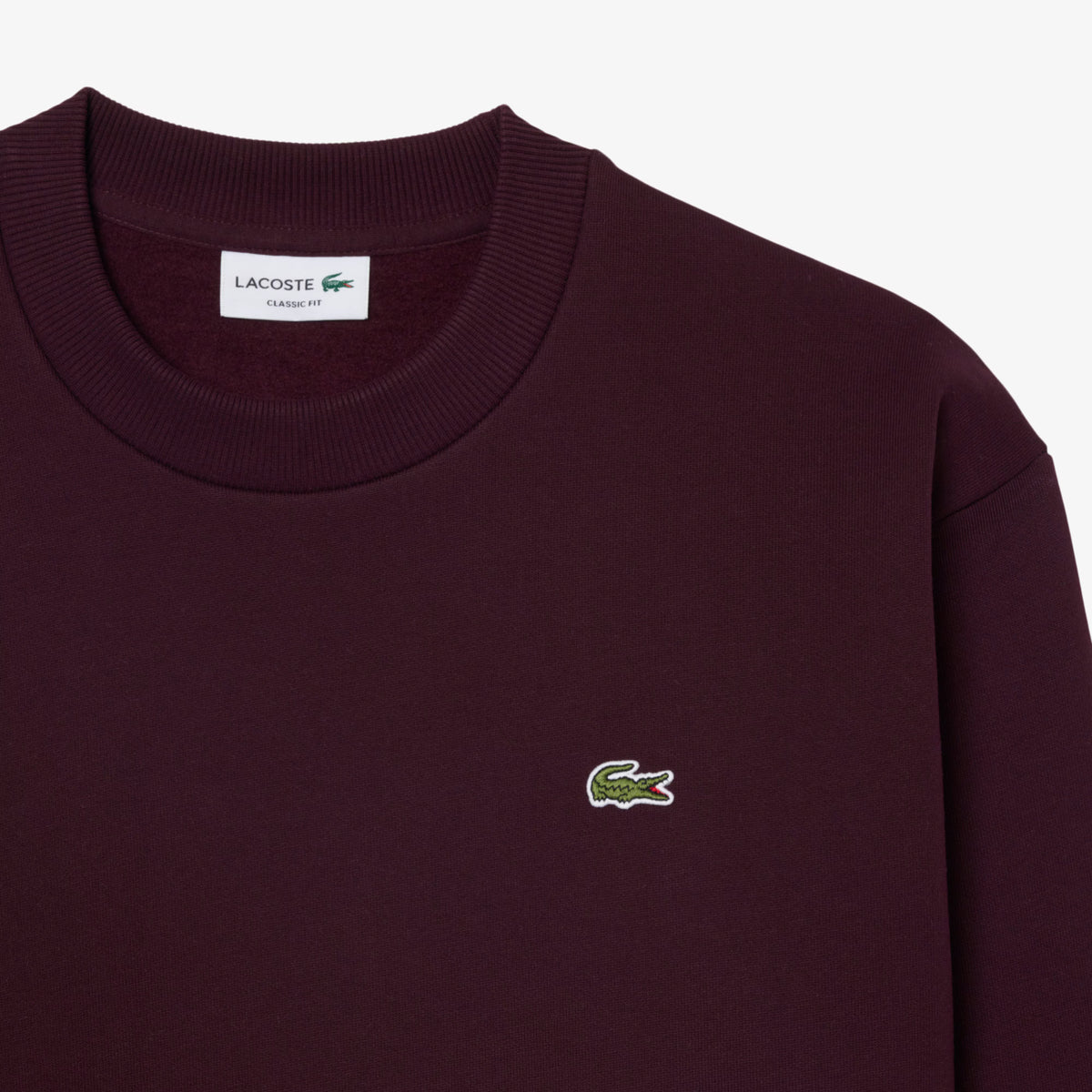 Lacoste miesten collegepaita Cotton Fleece Sweatshirt, viininpunainen