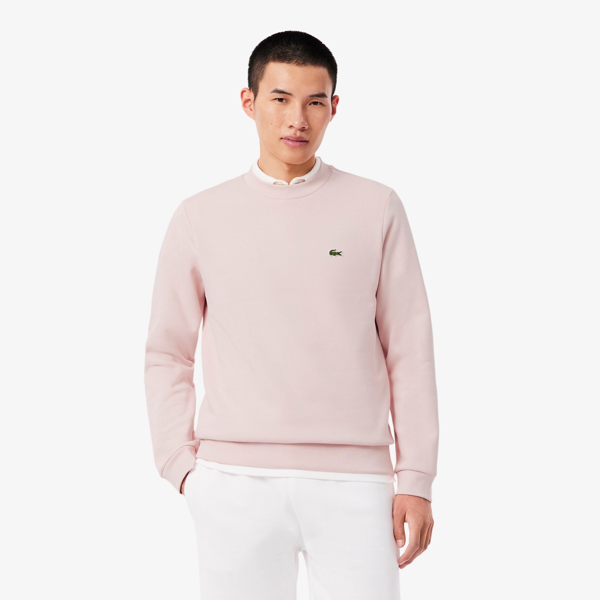 Lacoste miesten neulepusero Brushed Cotton Fleex Jogger Sweatshirt, vaaleanpunainen