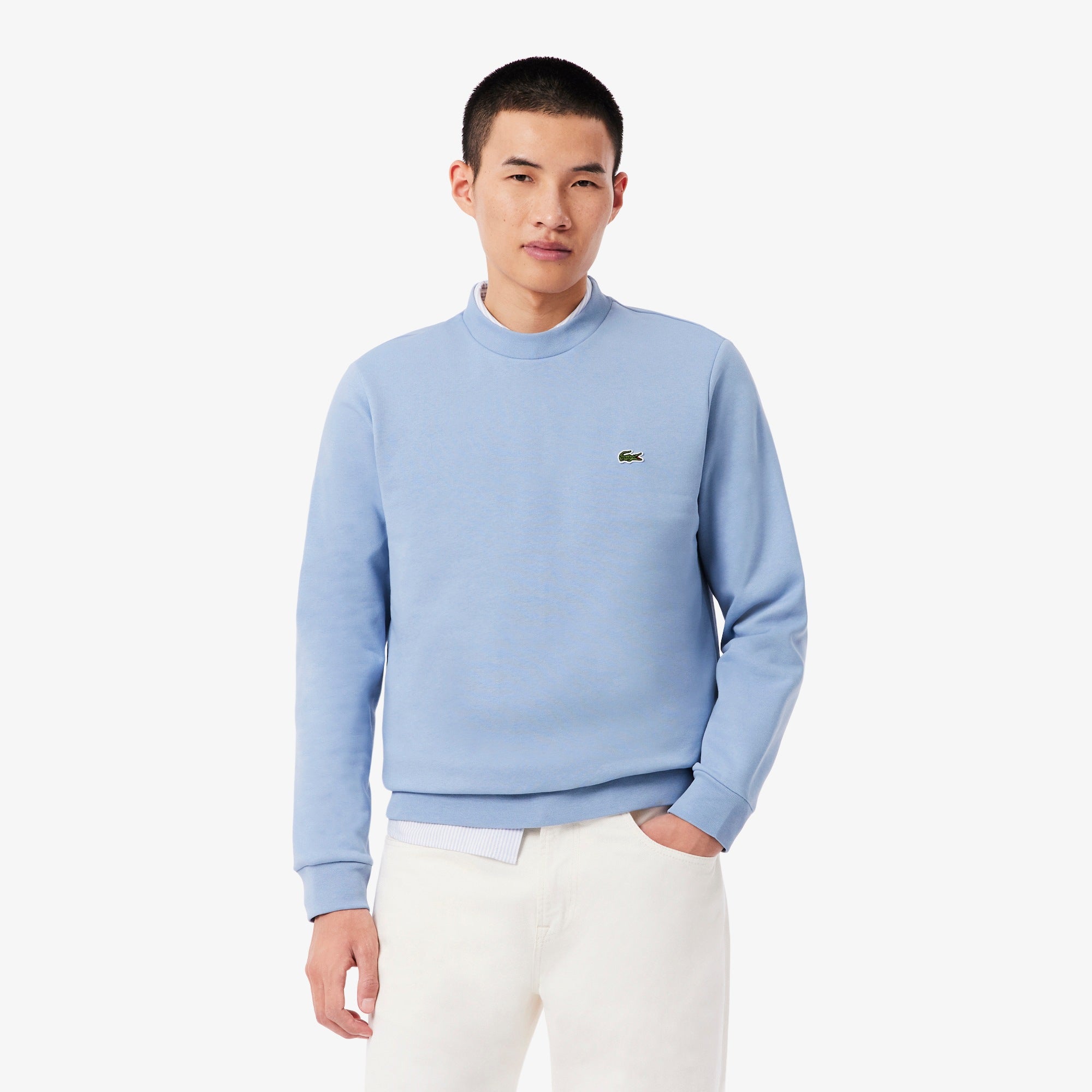 Lacoste miesten neulepusero Brushed Cotton Fleex Jogger Sweatshirt, vaaleansininen