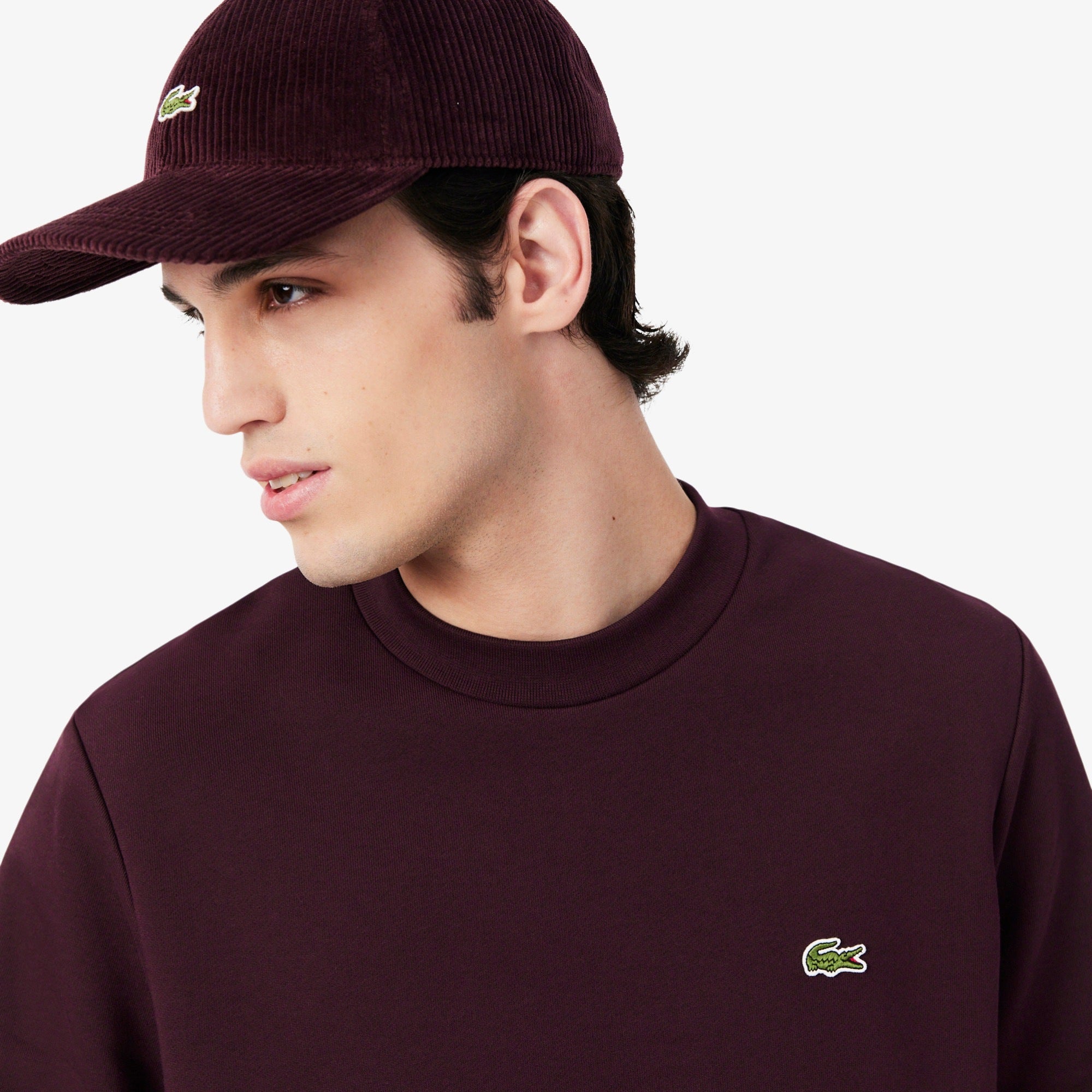 Lacoste miesten collegepaita Classic Fit Cotton Fleece Sweatshirt, tumma luumunpunainen