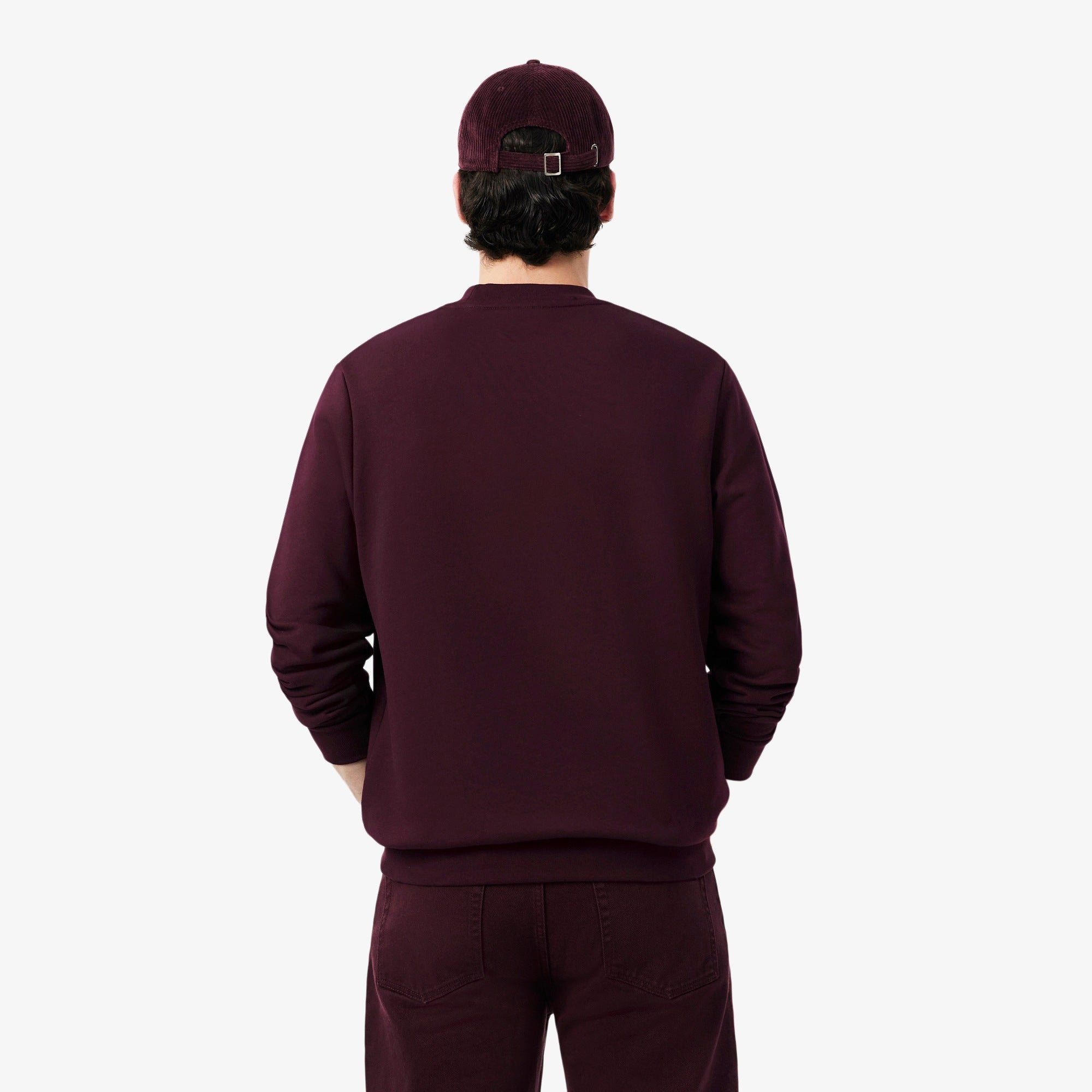 Lacoste miesten collegepaita Classic Fit Cotton Fleece Sweatshirt, tumma luumunpunainen