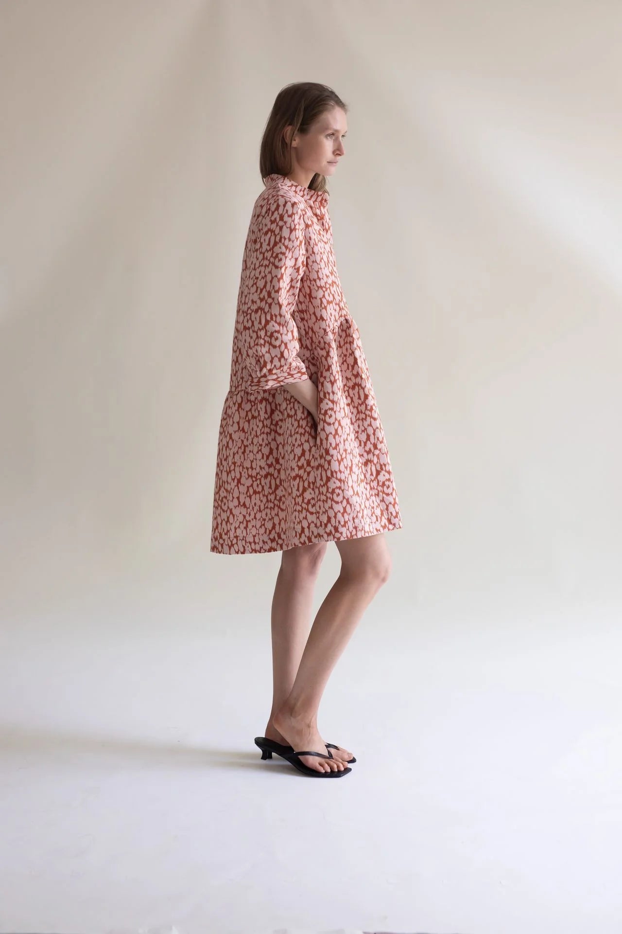 Gauhar mekko Shirt Dress Leonie, vaaleanpunainen kuosi