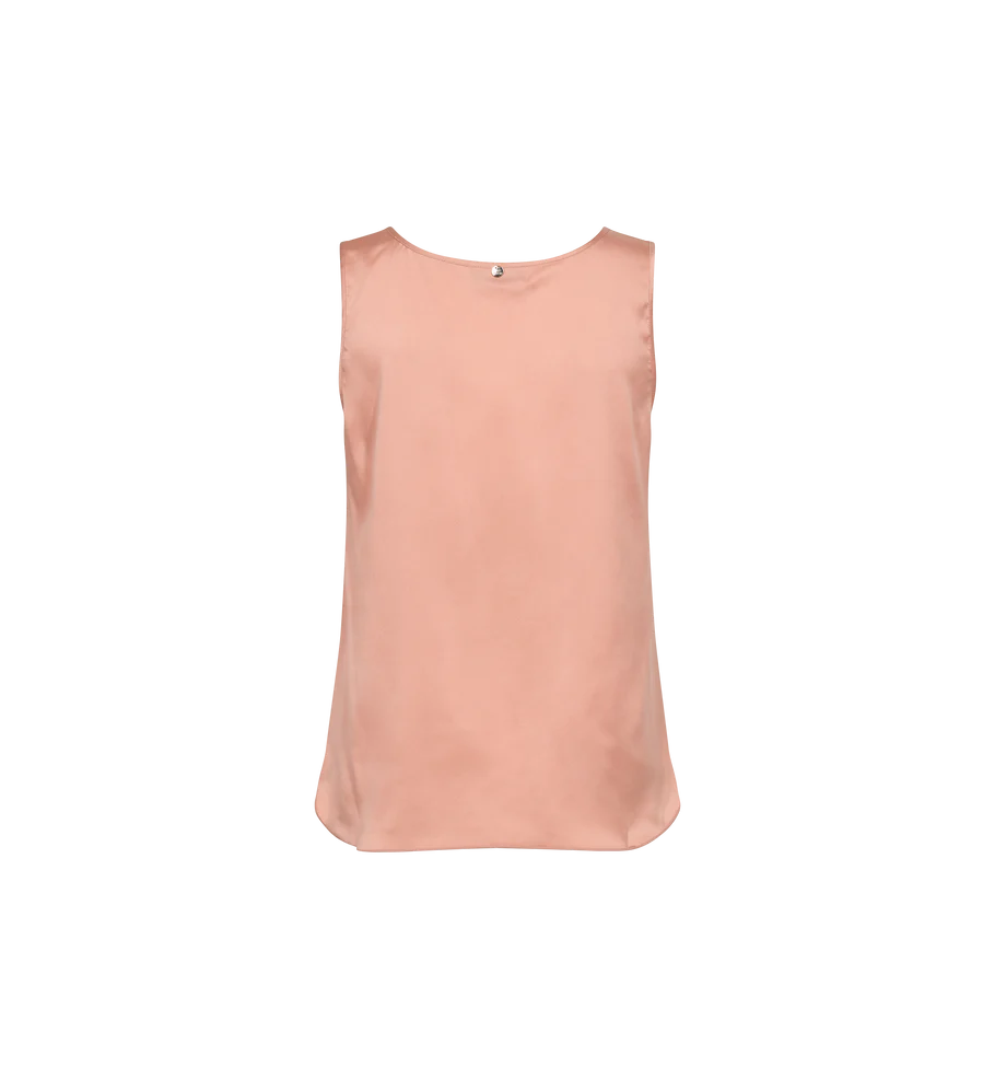 Mos Mosh naisten toppi Astrid V-Neck Silk Tank Top, vaaleanpunainen