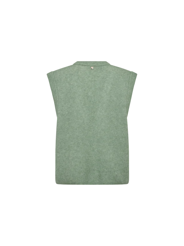 Mos Mosh naisten neuleliivi Thora Knit Vest, vaaleanvihreä