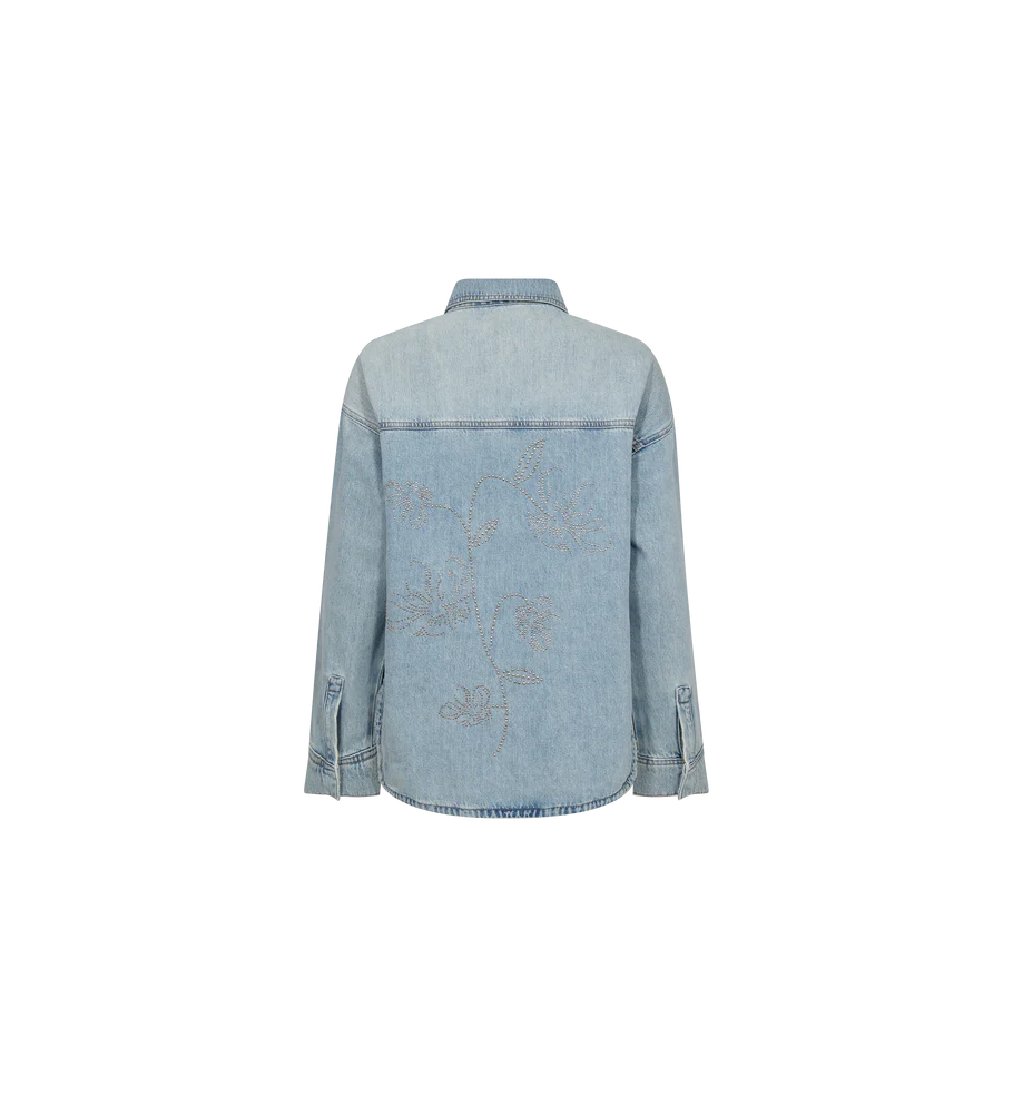 Mos Mosh naisten farkkupaita EMM Flower Shirt, sininen