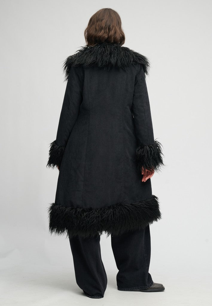 Superdry naisten takki Long Afghan Coat, musta