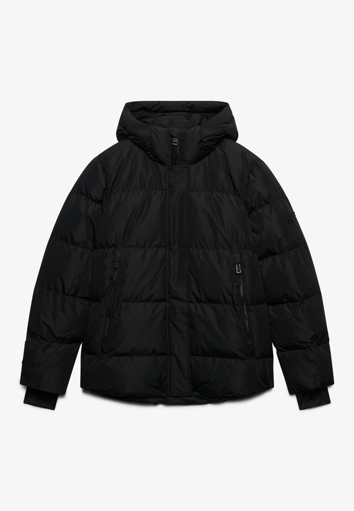 Superdry naisten toppatakki Hooded Sports Puffer Jacket, musta