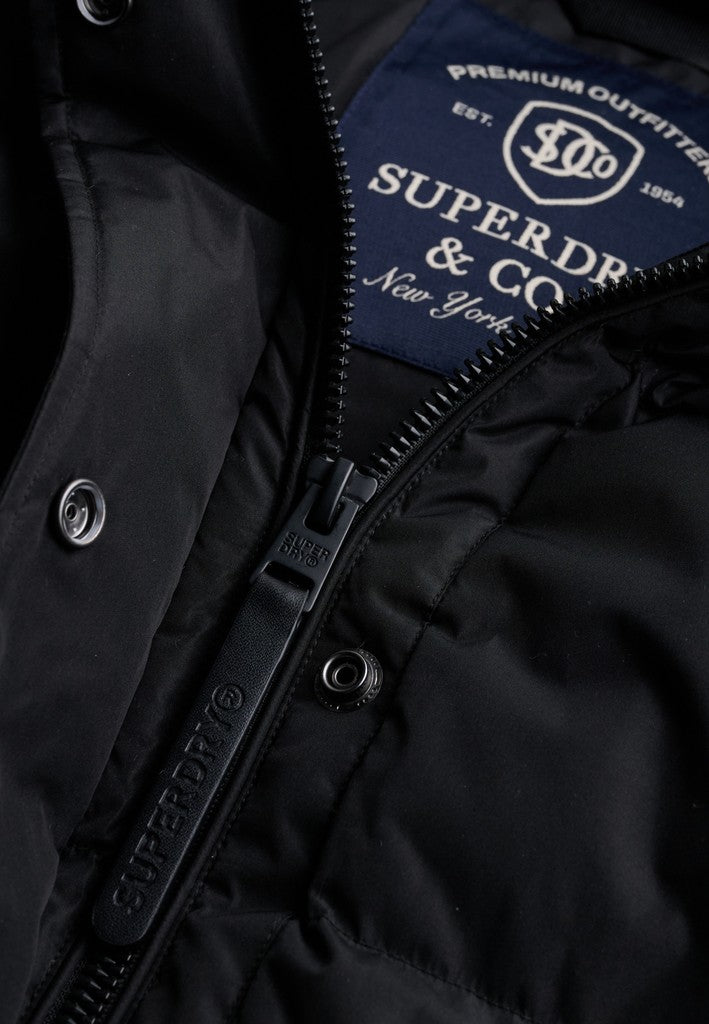 Superdry naisten toppatakki Hooded Sports Puffer Jacket, musta