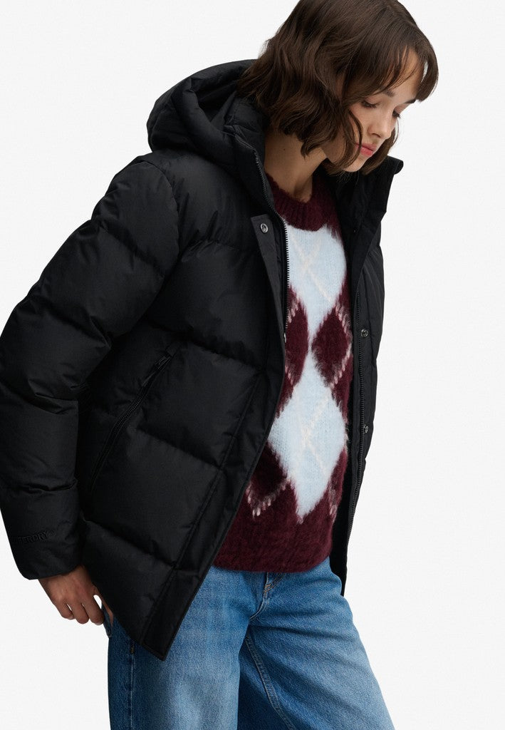 Superdry naisten toppatakki Hooded Sports Puffer Jacket, musta