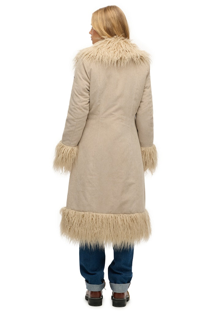 Superdry naisten takki Long Afghan Coat, beige