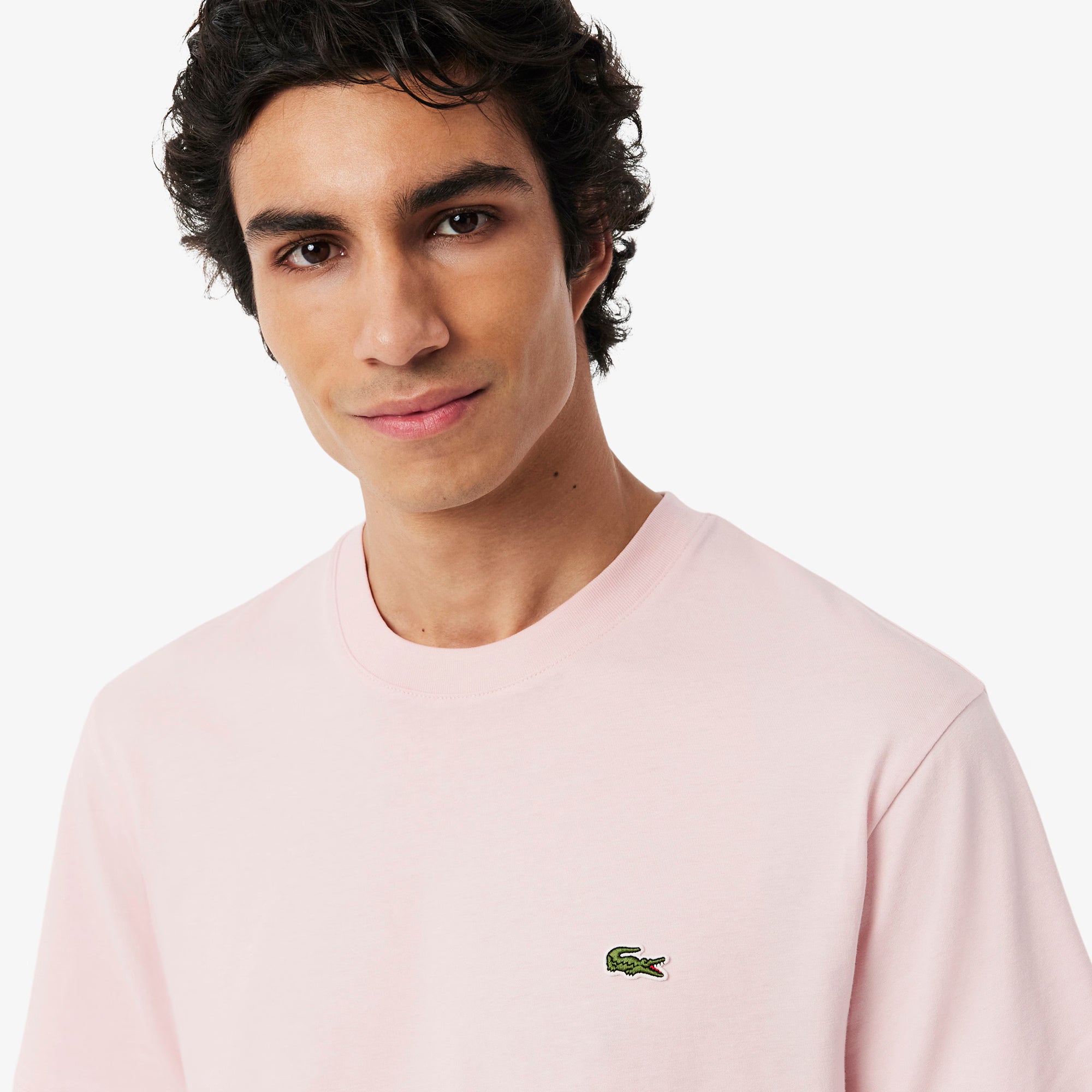 Lacoste miesten t-paita Mid Weight Cotton Jersey T-shirt, vaaleanpunainen