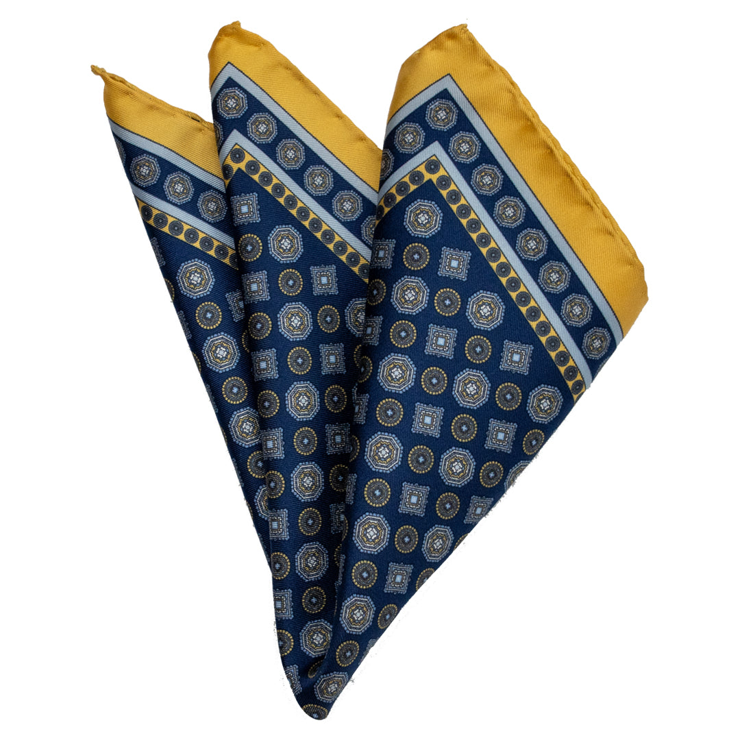 Matex taskuliina silkki, sinikeltainen kuosi