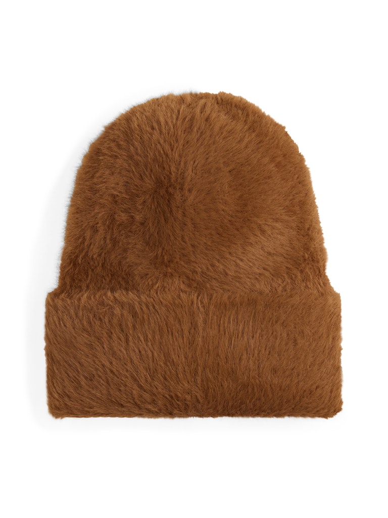Tommy Hilfiger naisten pipo W HERITAGE FLUFFY BEANIE, Kameli