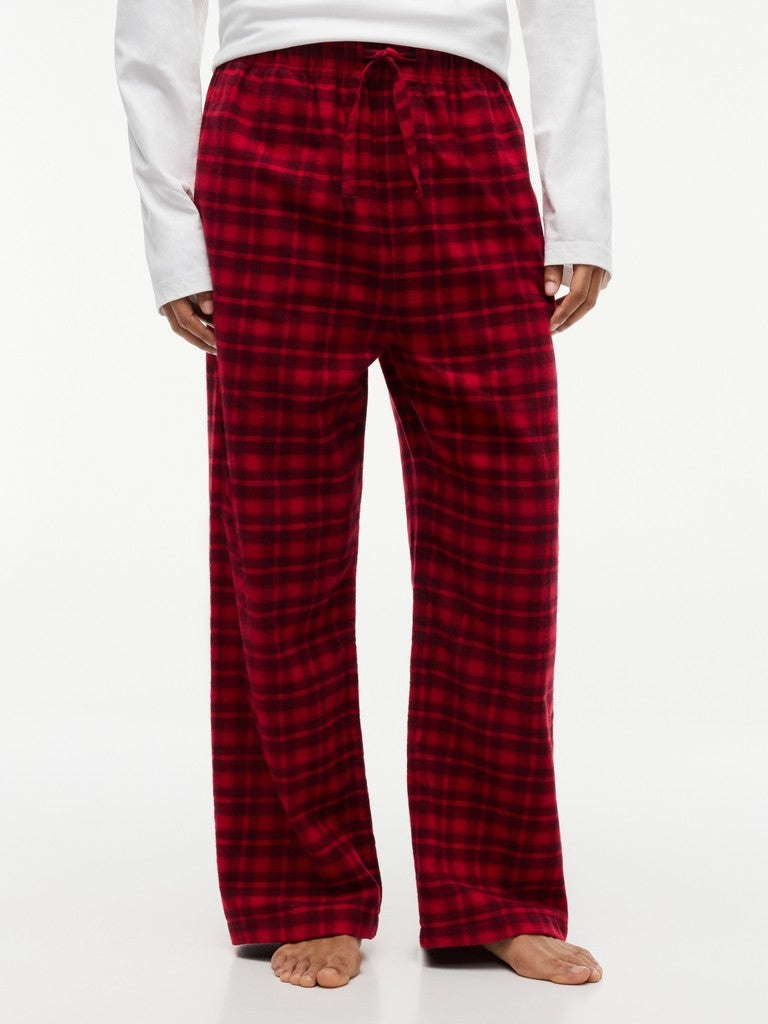 Tommy Hilfiger miesten pyjamahousut Flannel PJ Pant Self, Red Tonal Plaid