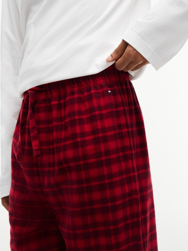 Tommy Hilfiger miesten pyjamahousut Flannel PJ Pant Self, Red Tonal Plaid