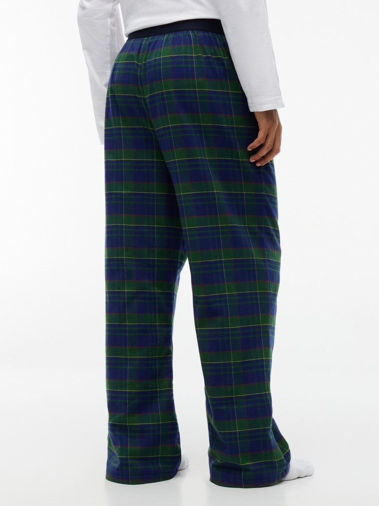 Tommy Hilfiger miesten pyjamahousut K Flannel PJ Pant Waistband, vihreä ruutu