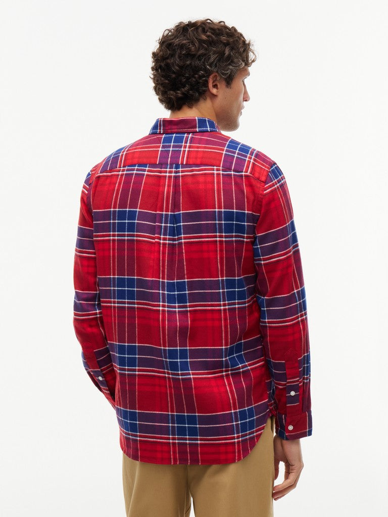 Tommy Hilfiger miesten kauluspaita Hero Flannel Tartan Check, punainen ruutu