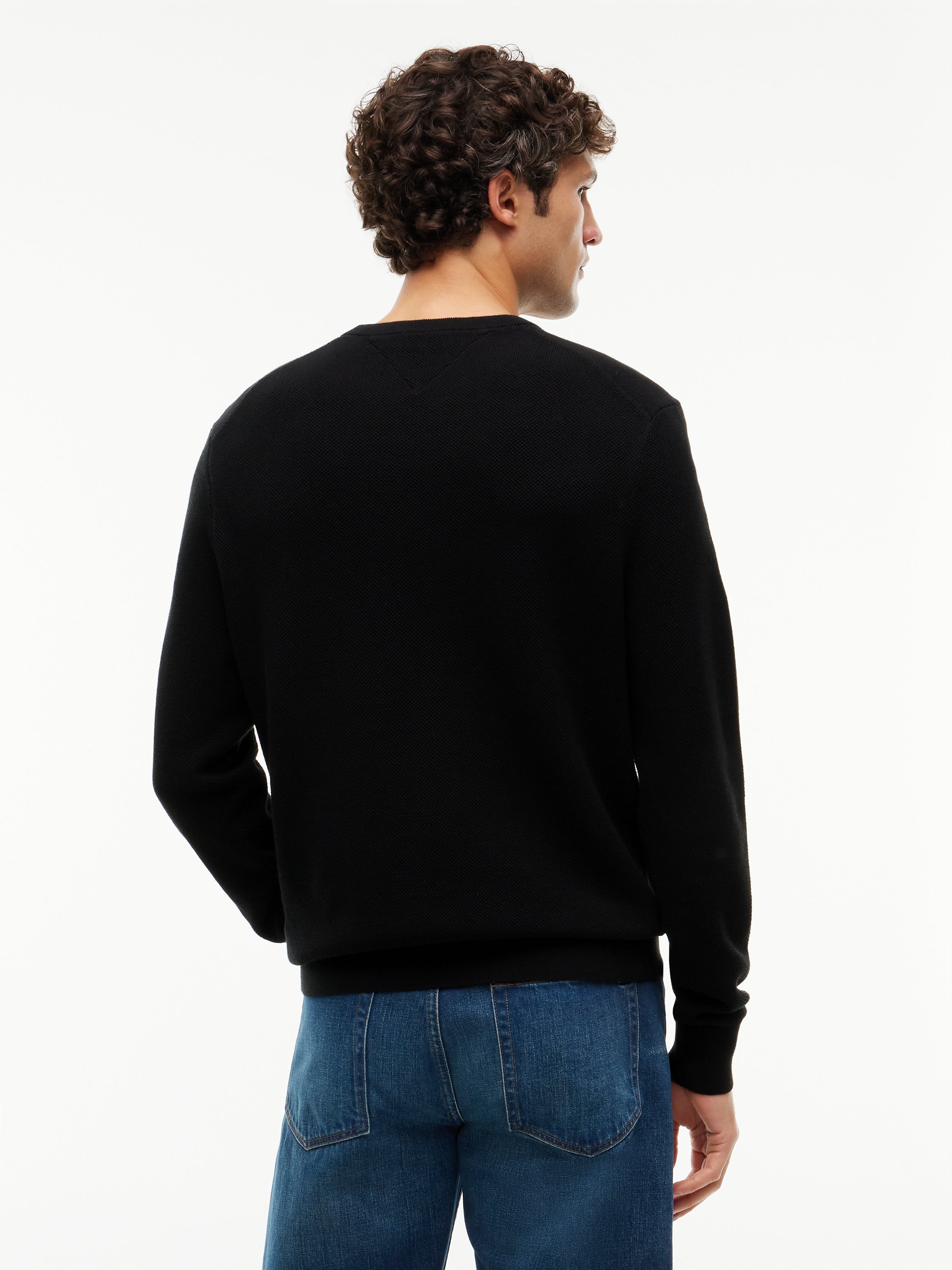 Tommy Hilfiger miesten neulepusero Essential Structure Crew Neck, musta