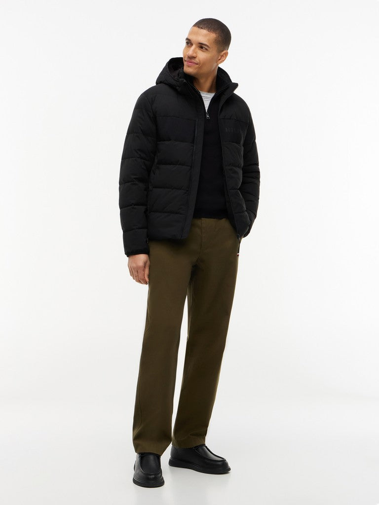 Tommy Hilfiger miesten takki Detachable Hooded Branded Puffer, musta