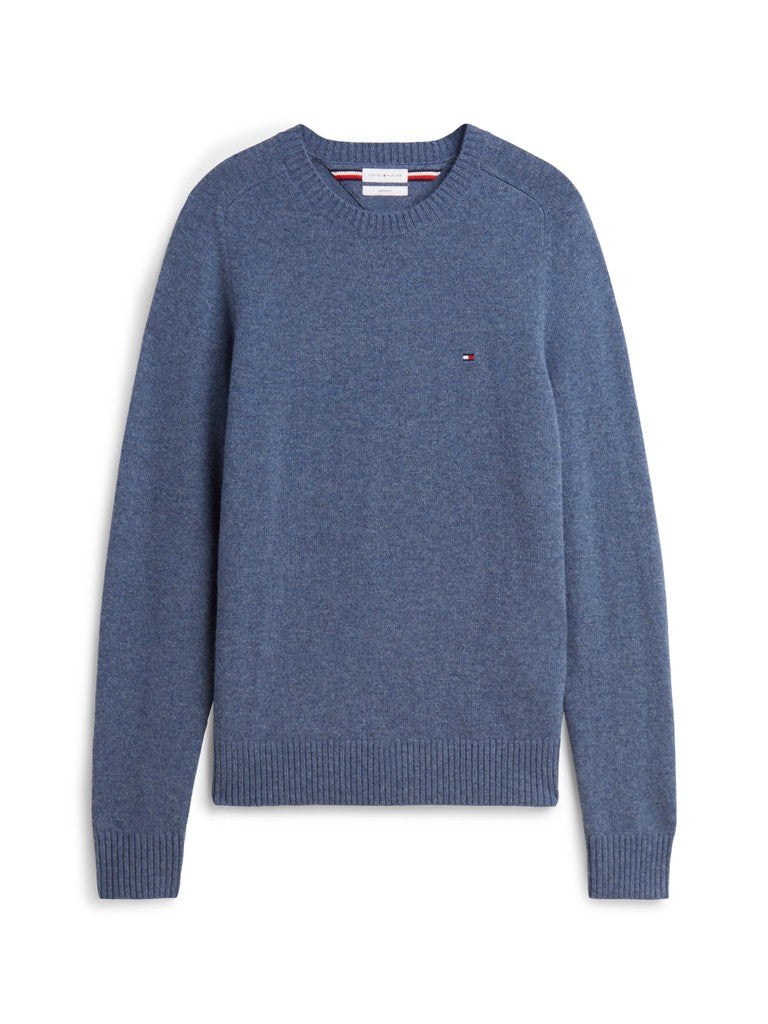 Tommy Hilfiger miesten neulepusero Lambswool Crew Neck, Aegean Sea Heather