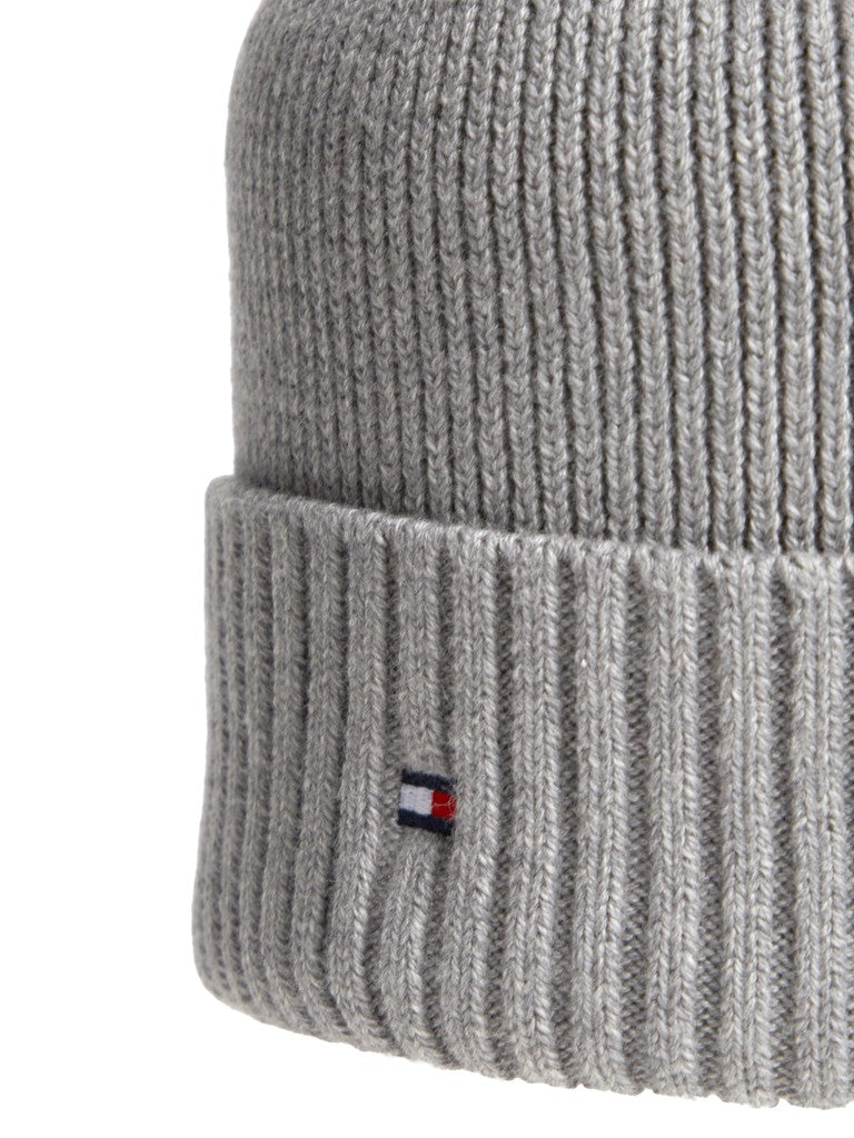 Tommy Hilfiger miesten pipo TH Flag Pima Cotton Beanie, vaaleanharmaa melange