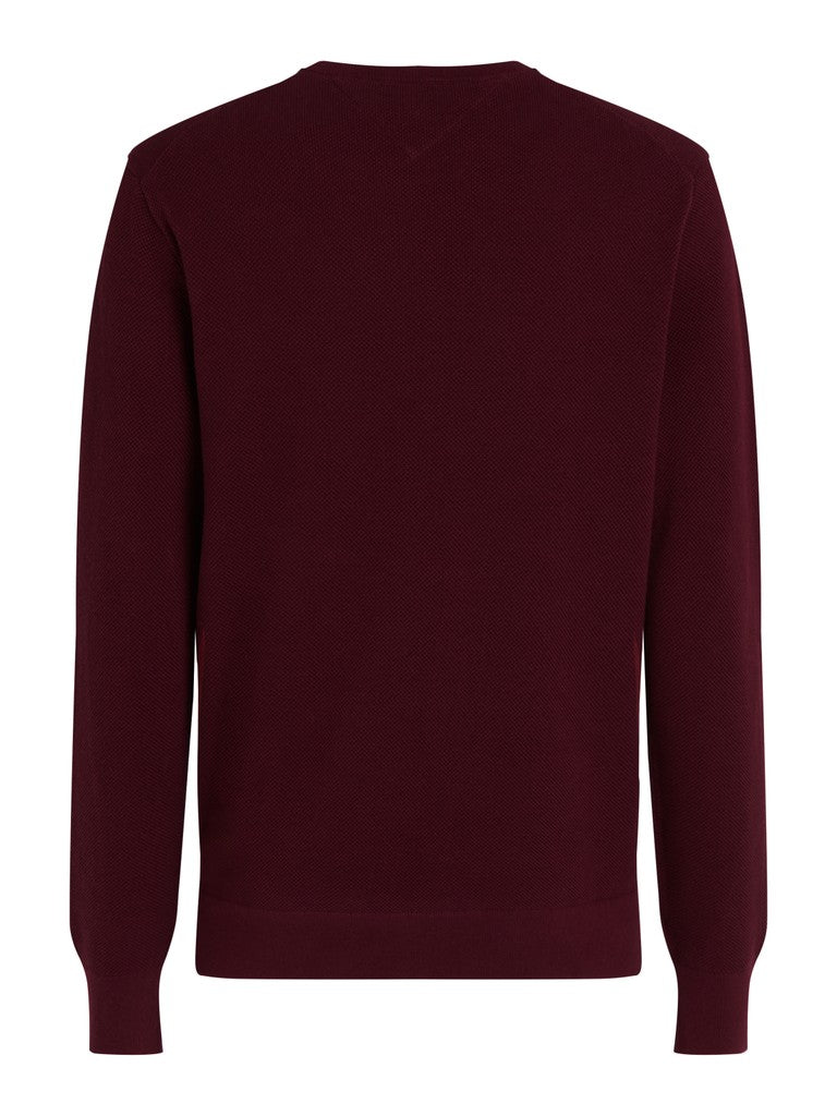 Tommy Hilfiger miesten neulepusero Essential Structure Crew Neck, viininpunainen