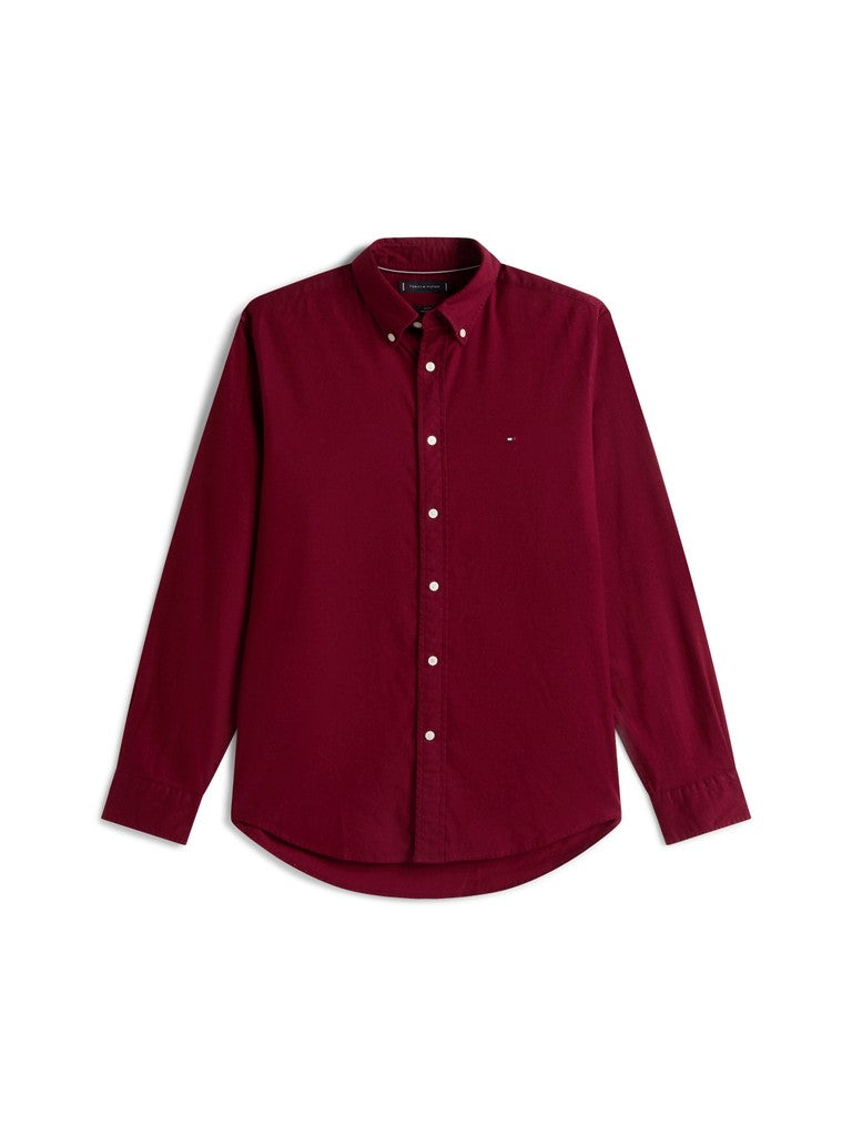 Tommy Hilfiger miesten kauluspaita Regular Fit Flex Flannel Shirt, viininpunainen