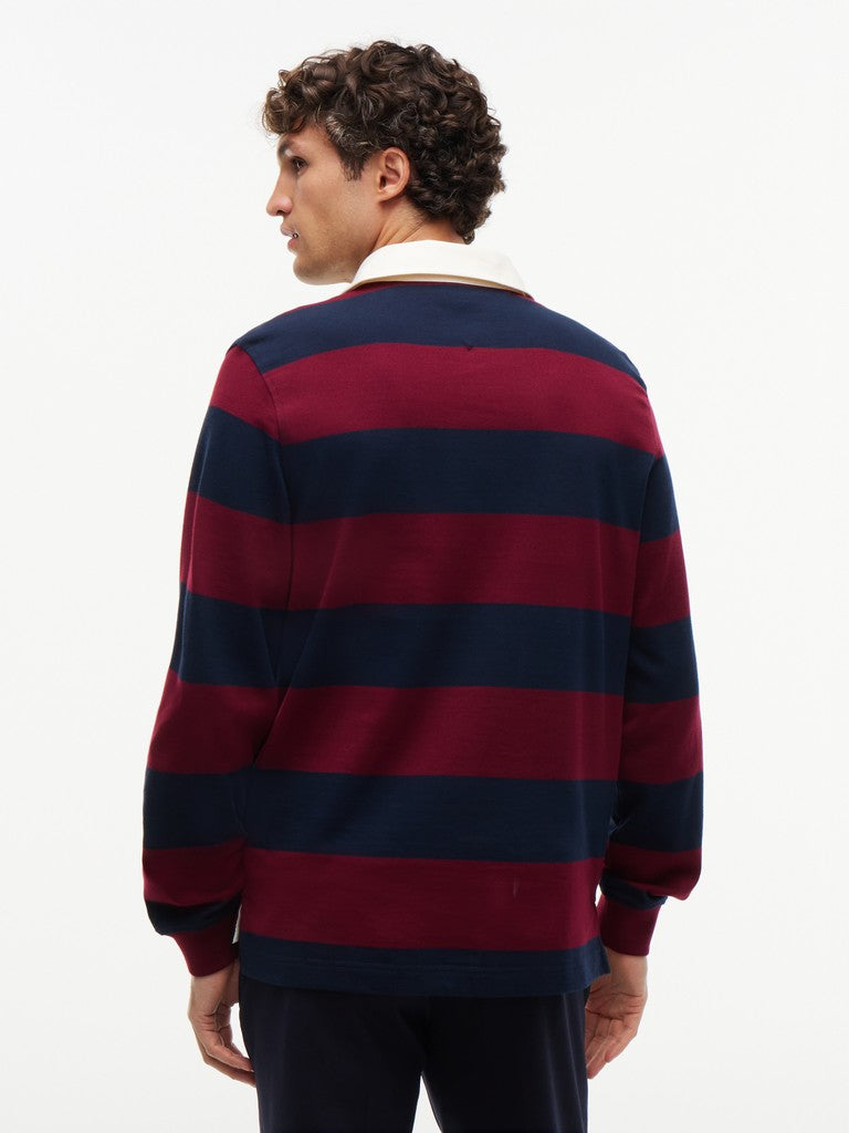 Tommy Hilfiger miesten paita Essential Stripe Rugby, viininpunainen raita