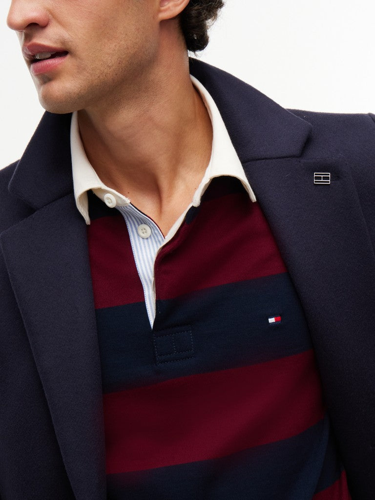 Tommy Hilfiger miesten paita Essential Stripe Rugby, viininpunainen raita