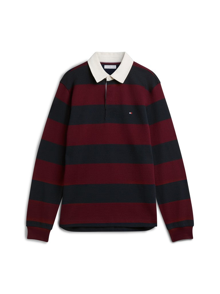 Tommy Hilfiger miesten paita Essential Stripe Rugby, viininpunainen raita