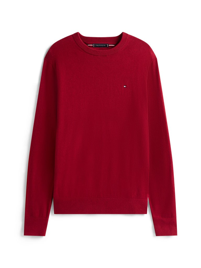 Tommy Hilfiger miesten neulepusero Pima Cotton Cashmere Crew Neck Jumper, punainen