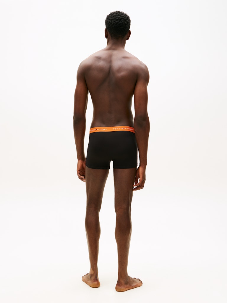 Tommy Hilfiger bokserit 3P Trunk WB Black Orange Blue, musta