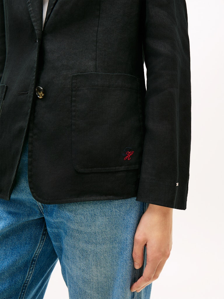 Tommy Hilfiger naisten bleiseri New ESS Linen Reg SB Blazer, musta