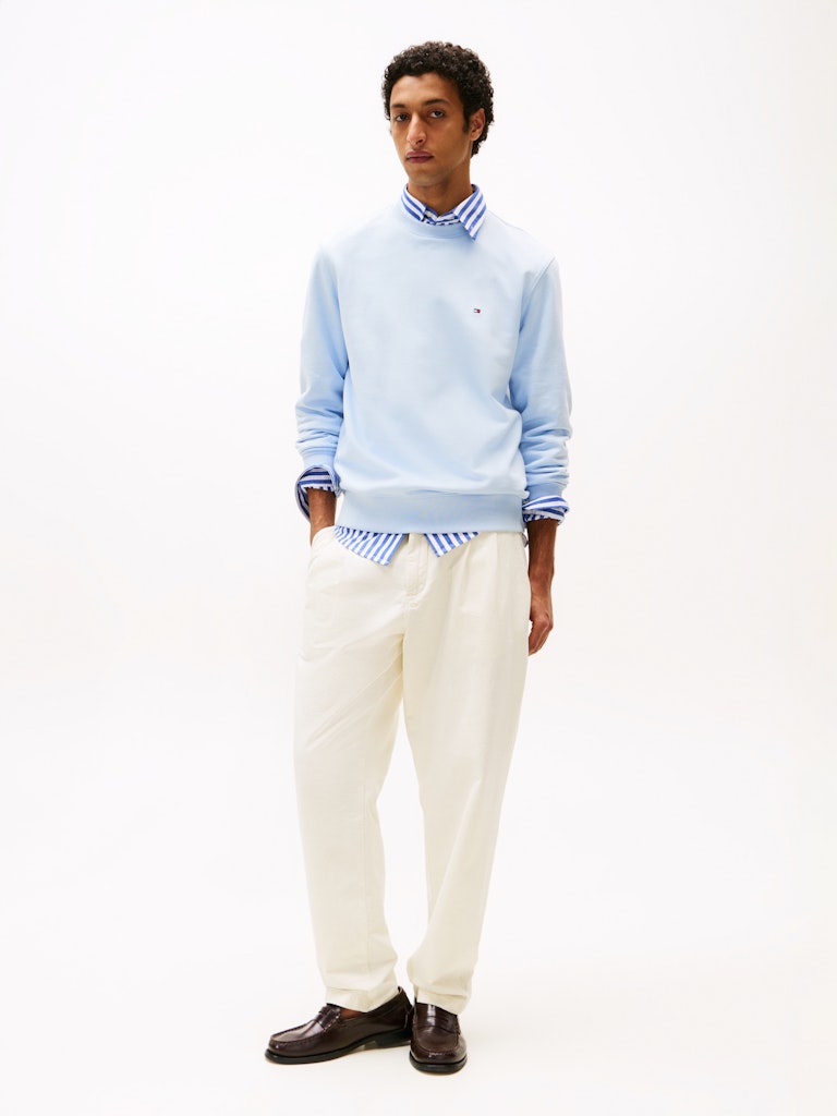 Tommy Hilfiger miesten collegepaita Essential Terry Crewneck, vaaleansininen