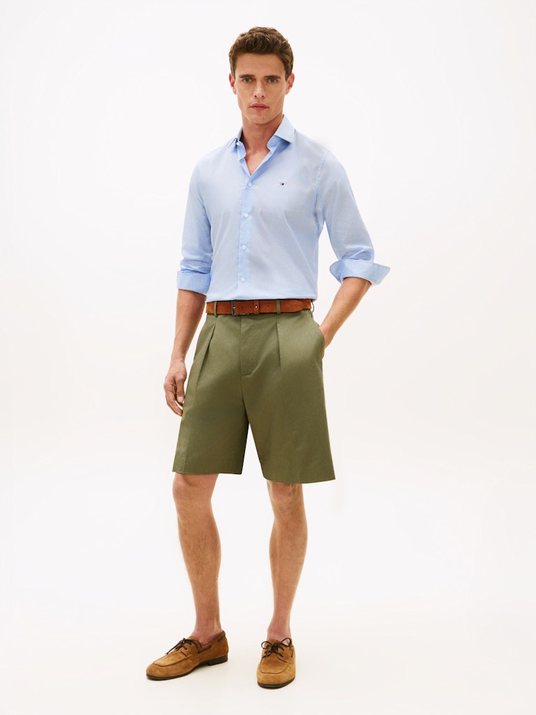 Tommy Hilfiger kauluspaita CL Micro Print Shirt, sininen kuosi