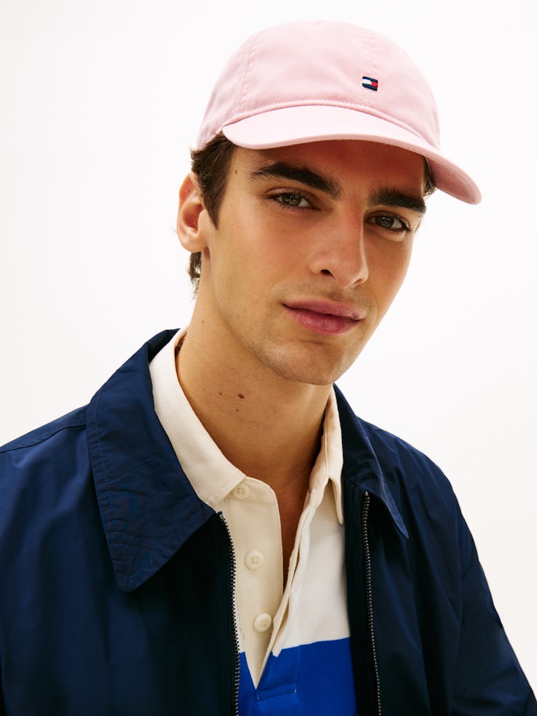 Tommy Hilfiger unisex lippis TH Flag Soft 6 Panel Cap, vaaleanpunainen