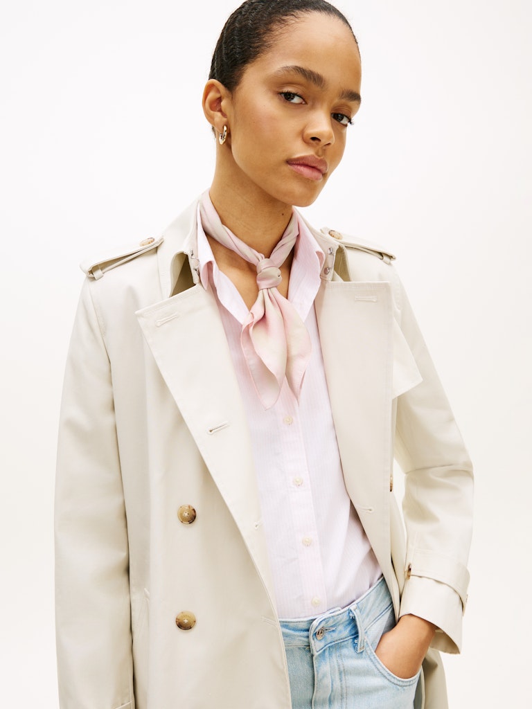 Tommy Hilfiger naisten huivi TH Elevated Chic Silk Square, vaaleanpunainen