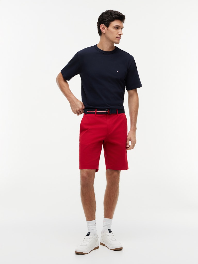 Tommy Hilfiger miesten shortsit Denton 9.5 Inc ESS Twill W/ Belt, punainen