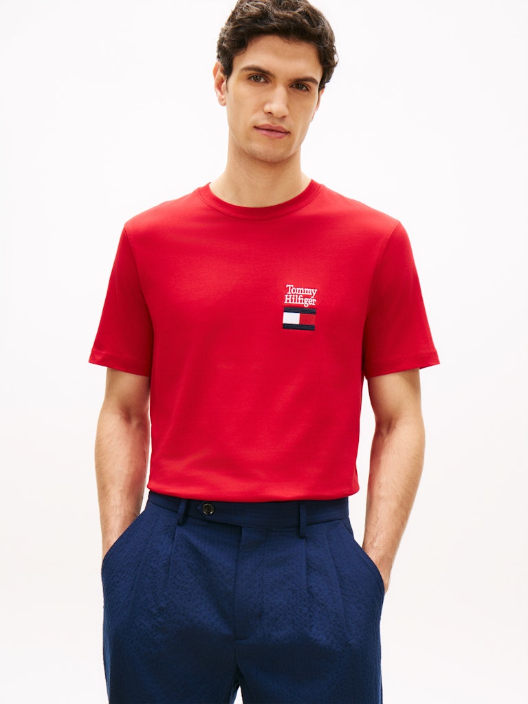 Tommy Hilfiger miesten t-paita Brand Love Text Stack, punainen