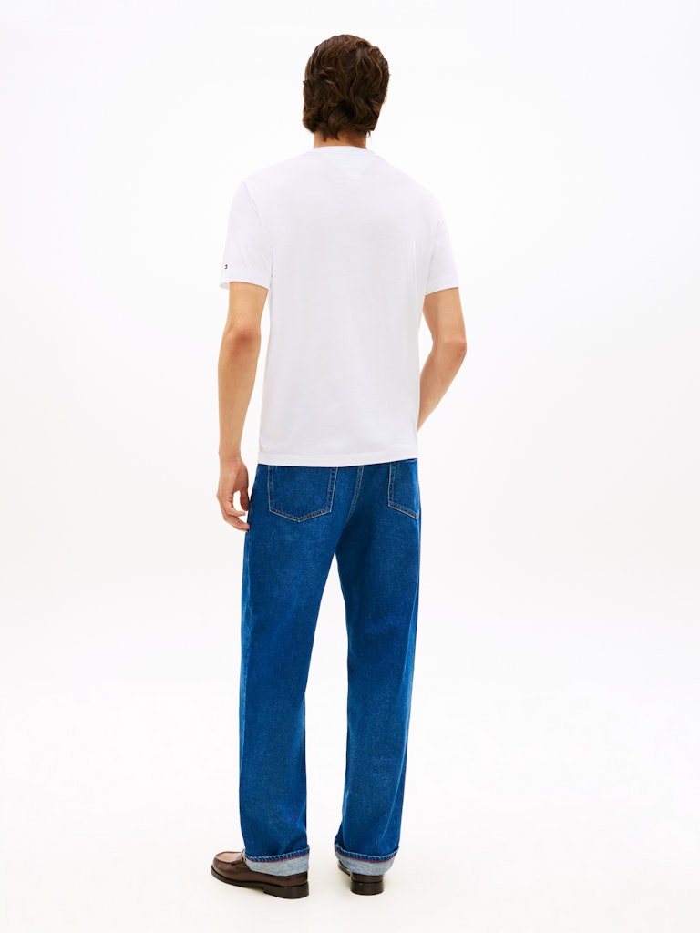 Tommy Hilfiger miesten t-paita Global Stripe Pique Pocket Tee, valkoinen