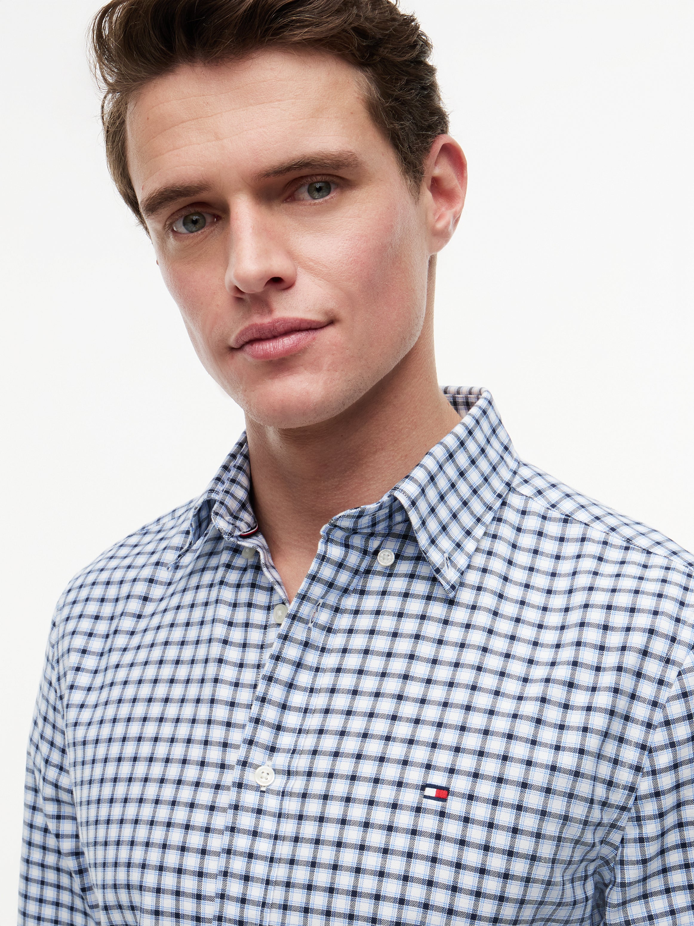 Tommy Hilfiger miesten kauluspaita Heritage Oxford Small Checksht, sininen kuosi